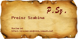 Preisz Szabina névjegykártya